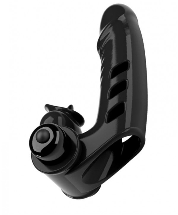 Черная вибронасадка на палец Corbin - 11 см.