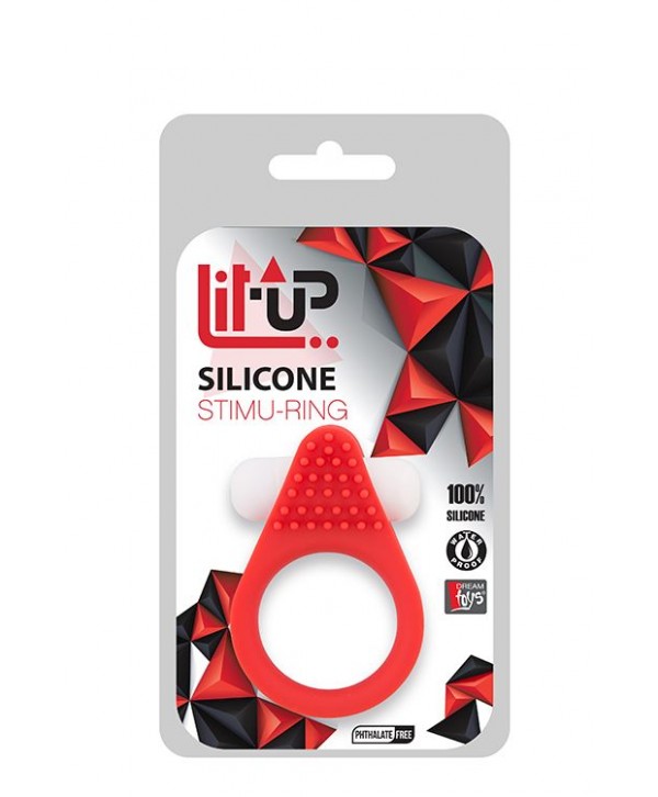 Красное эрекционное кольцо LIT-UP SILICONE STIMU RING 1 RED