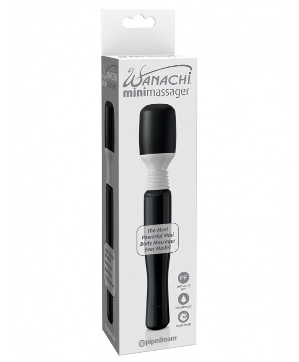 Чёрный вибромассажер Mini Wanachi