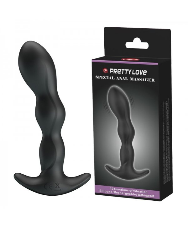 Черный анальный стимулятор простаты с вибрацией Special Anal Massager - 14,5 см.