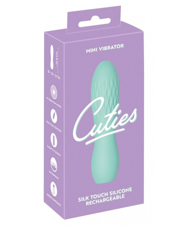 Зеленый мини-вибратор Cuties - 10,8 см.