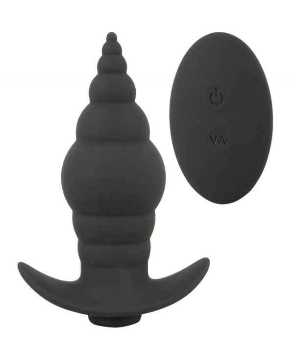 Черная анальная вибропробка RC Butt Plug - 9,6 см.