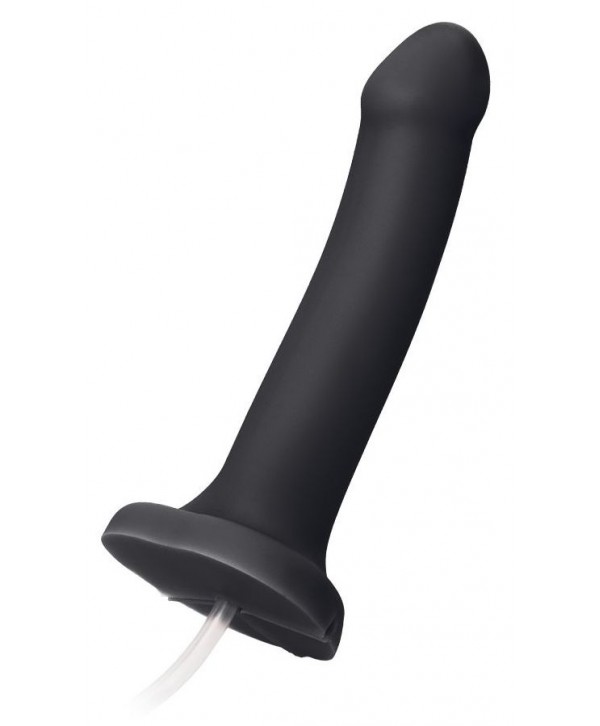 Черный фаллос с имитацией эякуляции Silicon Cum Dildo L - 19,6 см.