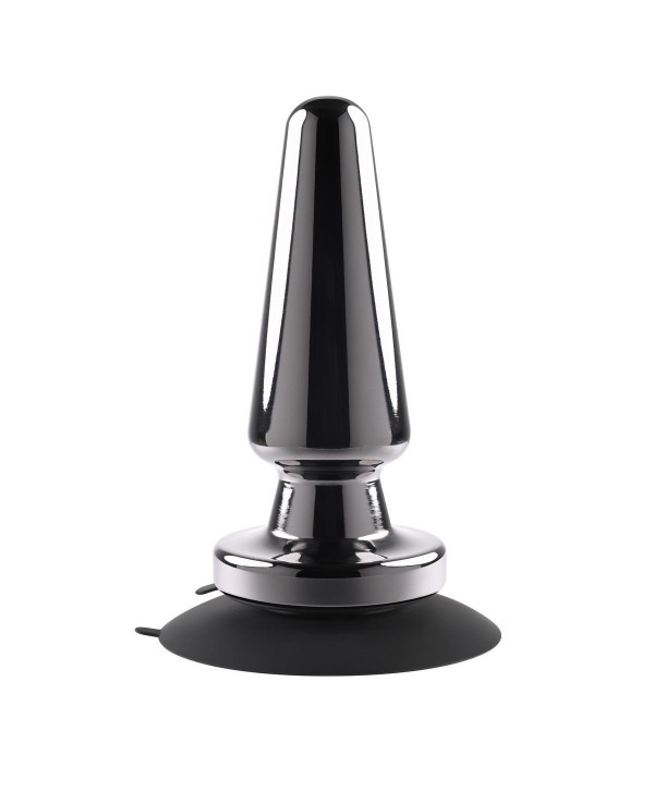 Черная анальная вибропробка Advanced Metal Plug - 13,8 см.