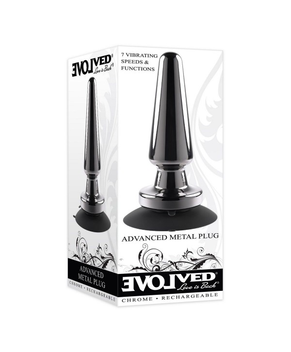 Черная анальная вибропробка Advanced Metal Plug - 13,8 см.