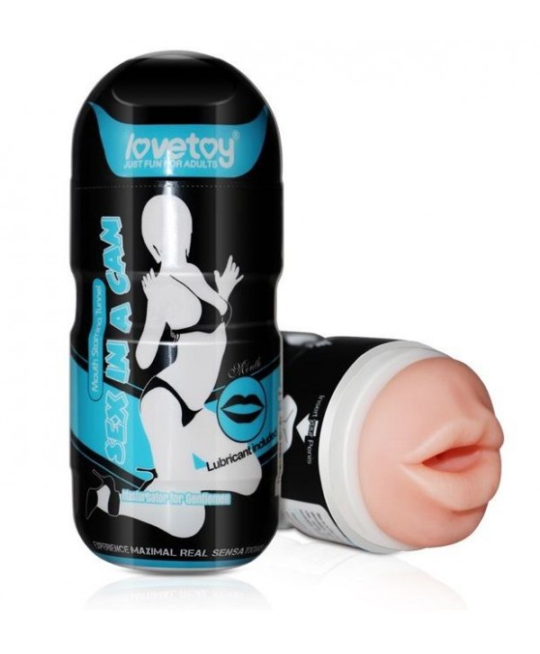 Телесный мастурбатор-ротик Sex In A Can Mouth Stamina Tunnel