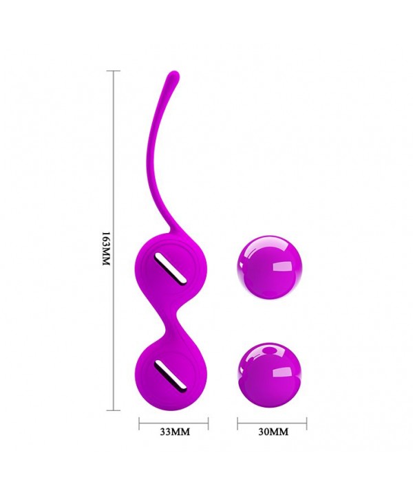 Лиловые вагинальные шарики на сцепке Kegel Tighten Up I