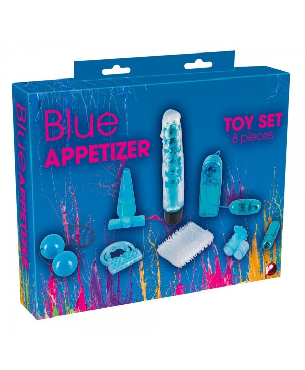 Голубой вибронабор из 8 предметов Blue Appetizer