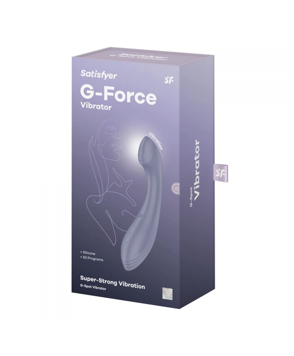 Фиолетовый вибромассажер G-Force - 19 см.