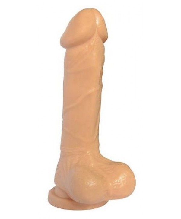 Телесный фаллоимитатор 8 Inch Carved DIldo - 22 см.