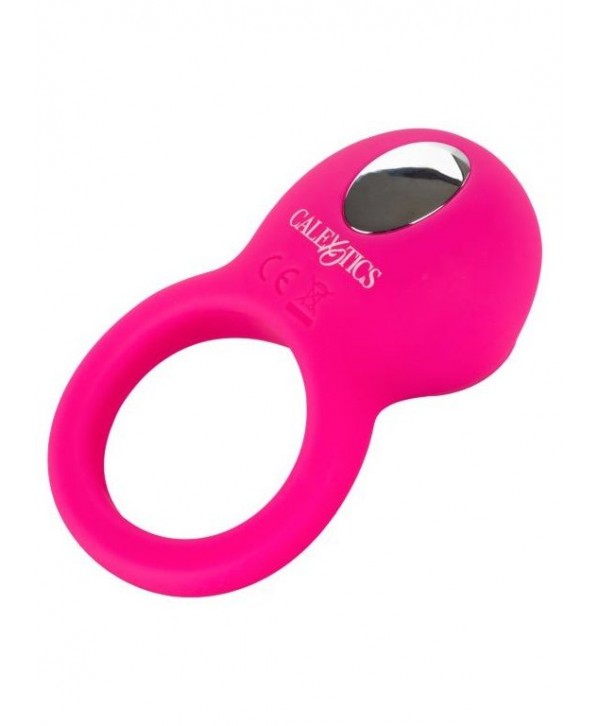 Ярко-розовое эрекционное кольцо Silicone Rechargeable Teasing Tongue Enhancer