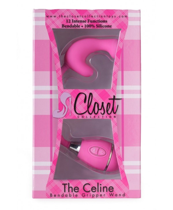 Розовый вибростимулятор на гибкой ручке THE CELINE GRIPPER