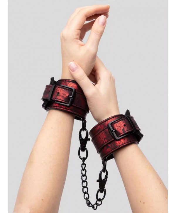 Красно-черные наручники Reversible Faux Leather Wrist Cuffs