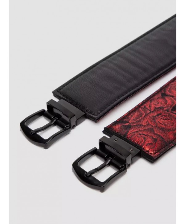 Красно-черные наручники Reversible Faux Leather Wrist Cuffs