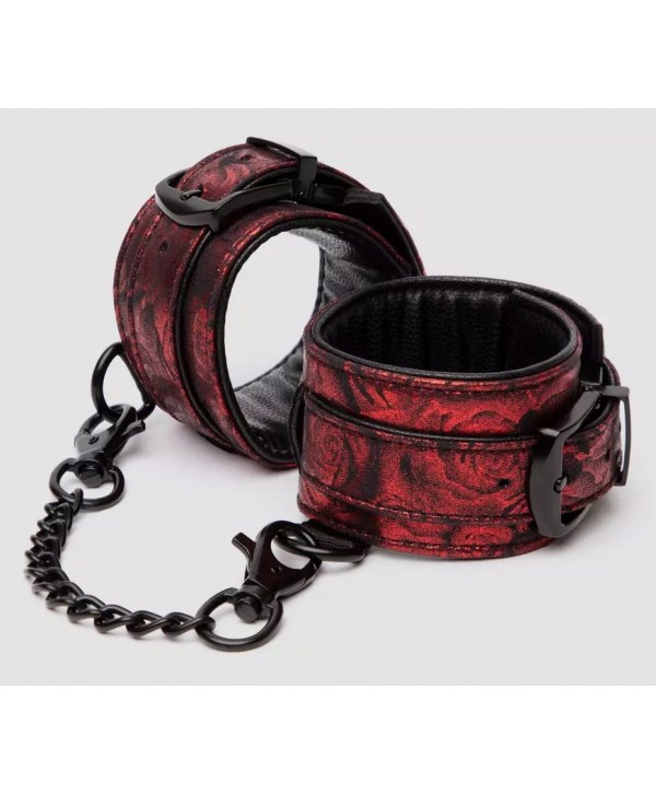 Красно-черные наручники Reversible Faux Leather Wrist Cuffs