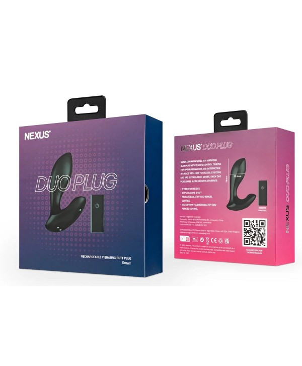 Черная анальная вибровтулка Nexus Duo Plug - 9,8 см.