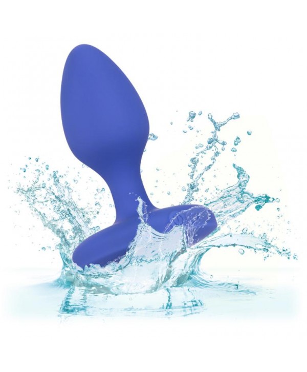 Синяя анальная вибропробка Medium Rechargeable Vibrating Probe - 9,5 см.