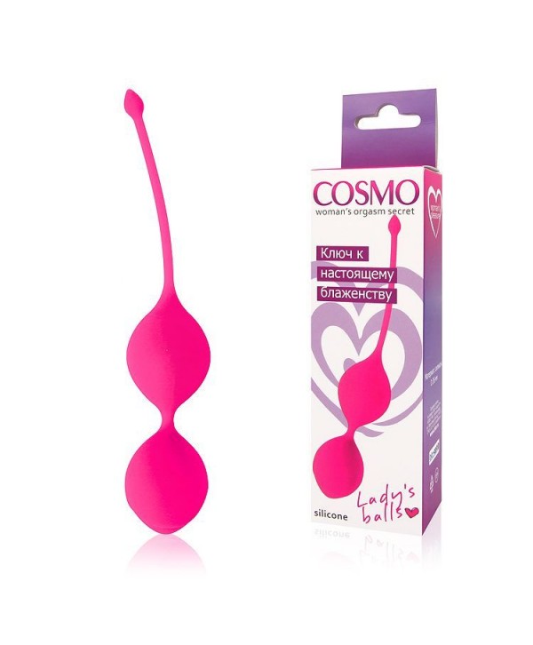 Розовые вагинальные шарики Cosmo с хвостиком