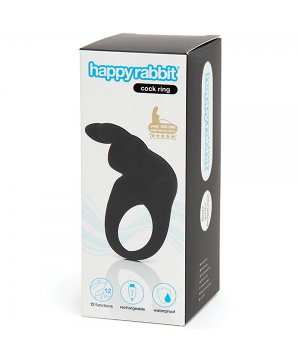 Черное эрекционное виброкольцо Happy Rabbit Rechargeable Rabbit Cock Ring