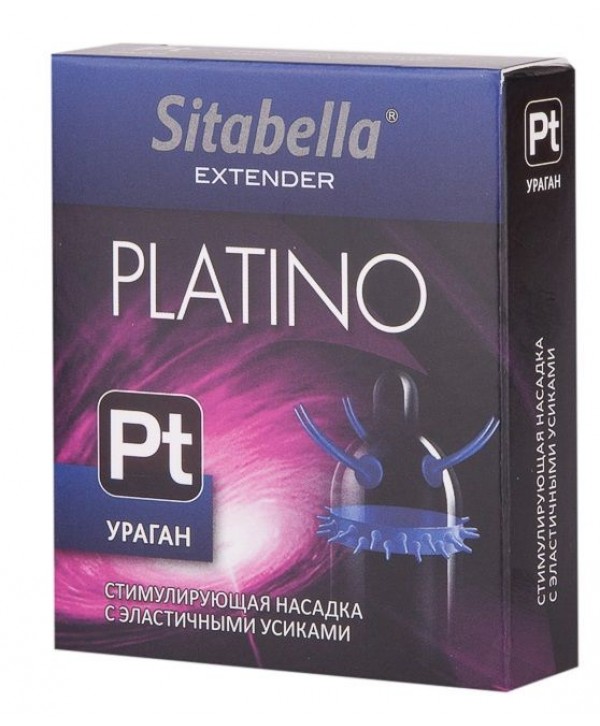 Стимулирующая насадка с усиками и шипиками Platino  Ураган 