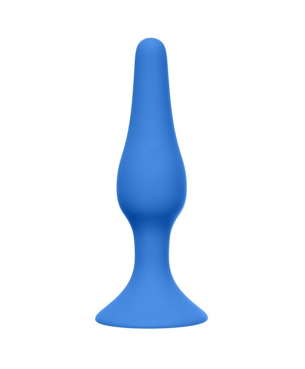 Синяя малая анальная пробка Slim Anal Plug Small - 10,5 см.