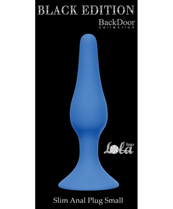 Синяя малая анальная пробка Slim Anal Plug Small - 10,5 см.