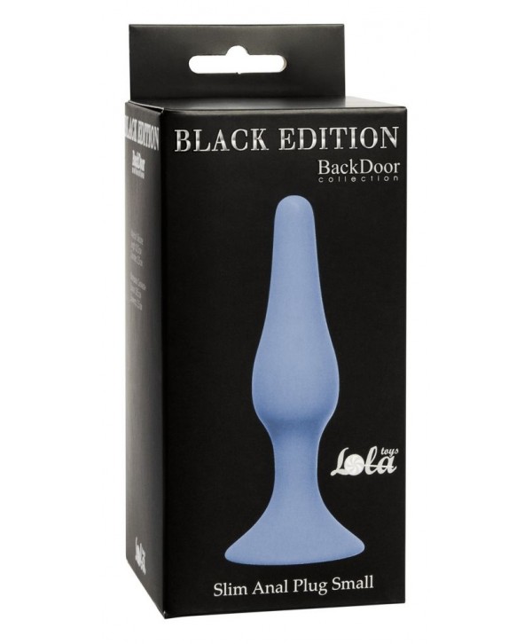 Синяя малая анальная пробка Slim Anal Plug Small - 10,5 см.