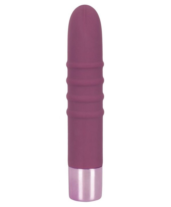 Фиолетовый вибратор-кролик с ребрышками Rabbit Vibe - 16 см.