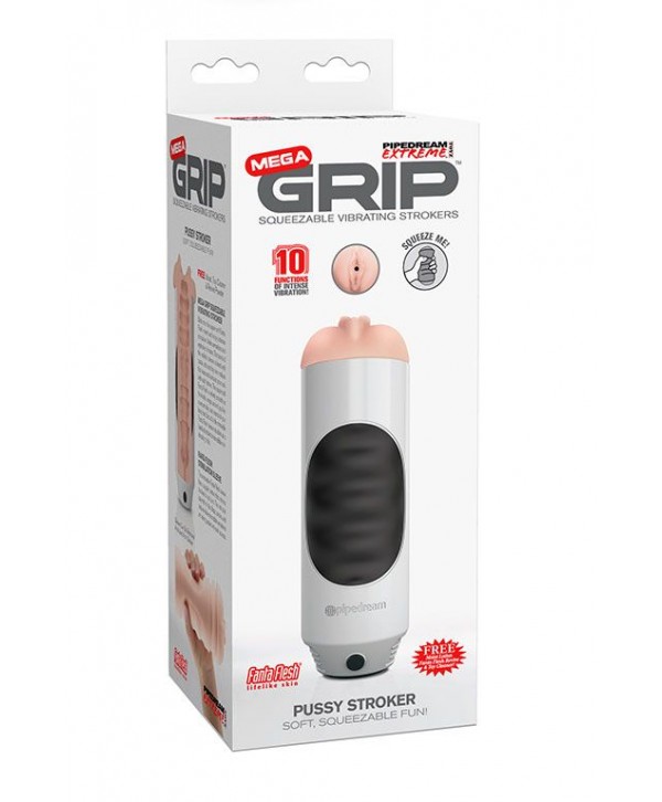 Мастурбатор-вагина Mega Grip Vibrating Stroker Pussy