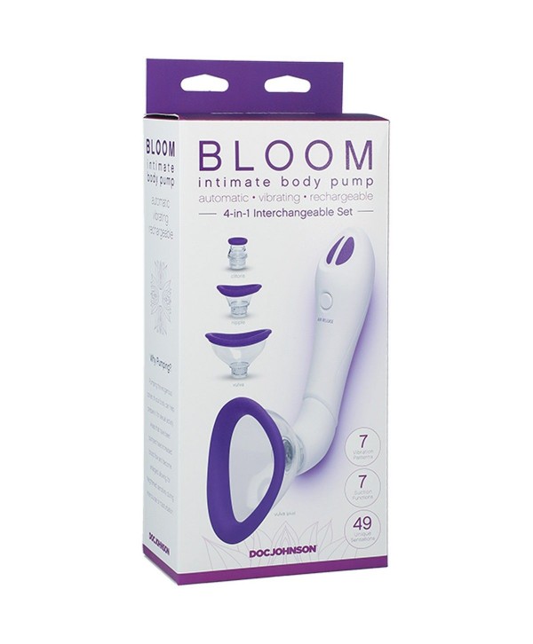 Автоматическая женская вибропомпа Bloom со сменными насадками