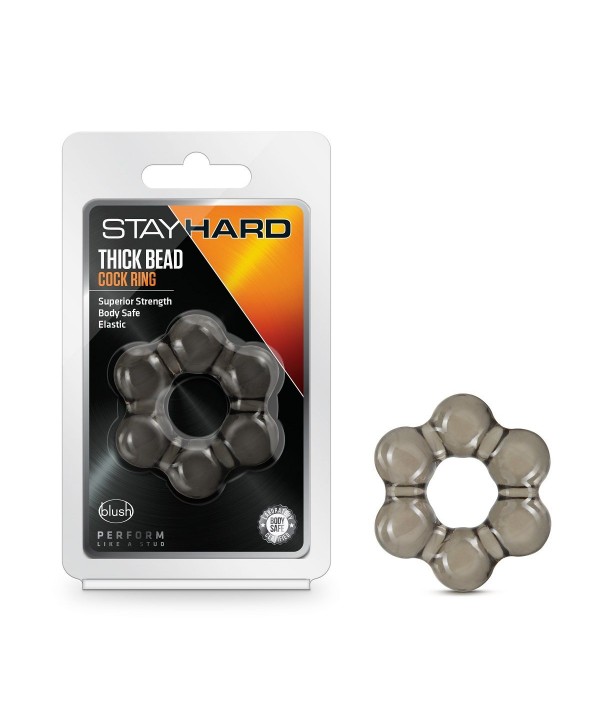 Дымчатое эрекционное кольцо Stay Hard Thick Bead Cock Ring