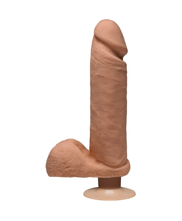 Телесный вибромассажер-реалистик на присоске Perfect D Vibrating 8  - 23 см.