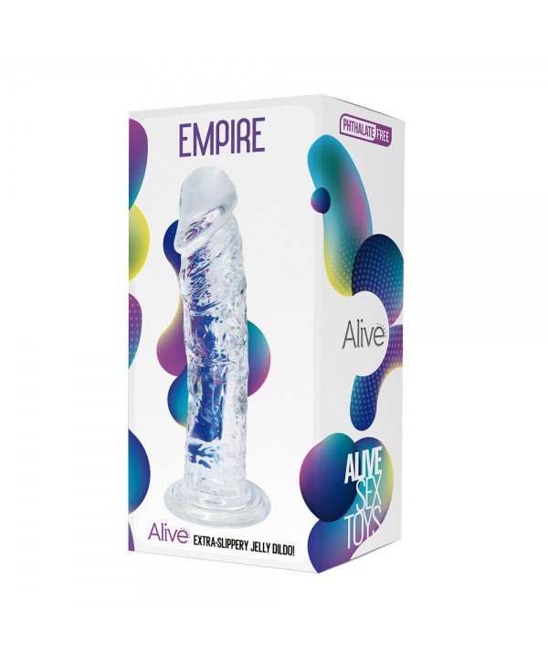 Прозрачный фаллоимитатор на присоске Empire Jelly Dildo - 19,3 см.