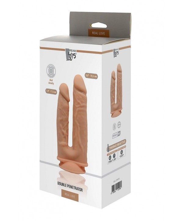 Телесный анально-вагинальный фаллоимитатор Double Penetrator - 19,5 см.