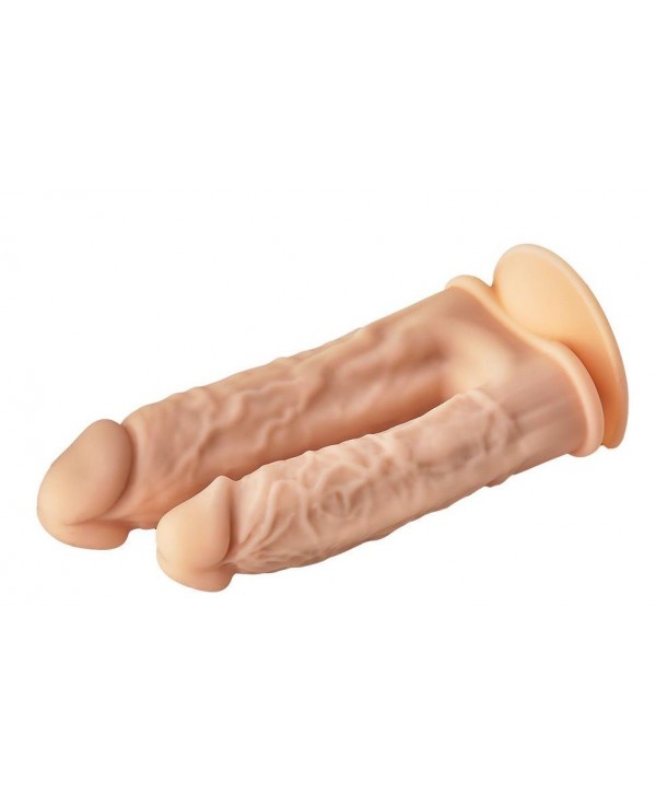 Телесный анально-вагинальный фаллоимитатор Double Penetrator - 19,5 см.