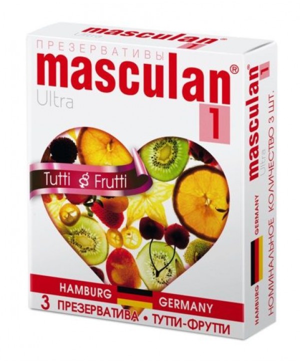 Презервативы Masculan Ultra 1 Tutti-Frutti с фруктовым ароматом - 3 шт.