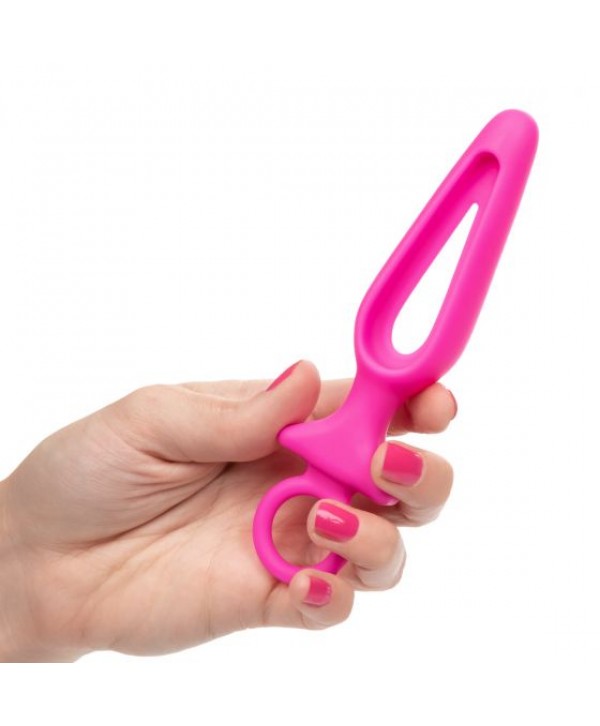 Розовая силиконовая пробка с прорезью Silicone Groove Probe - 10,25 см.