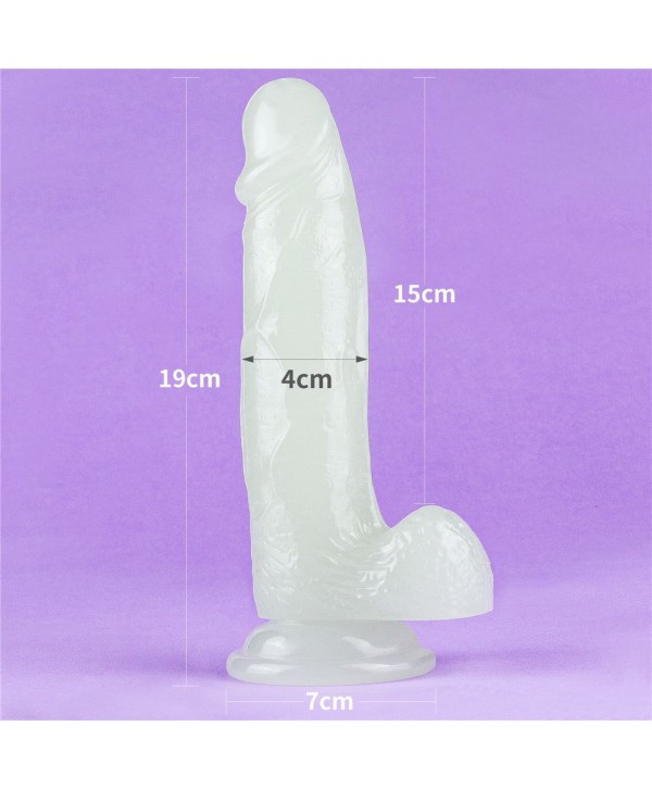 Прозрачный, светящийся в темноте фаллоимитатор Lumino Play Dildo - 19 см.
