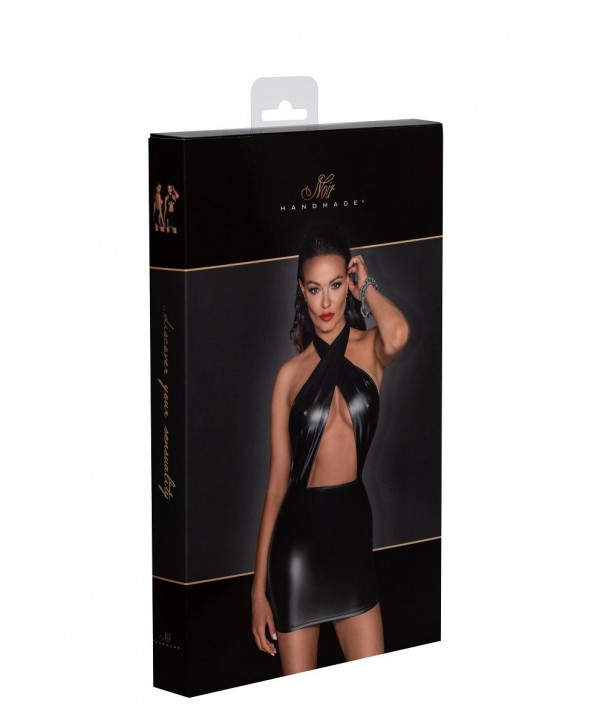 Мини-платье с завязками на шее Powerwetlook halter mini-dress with neck wrap