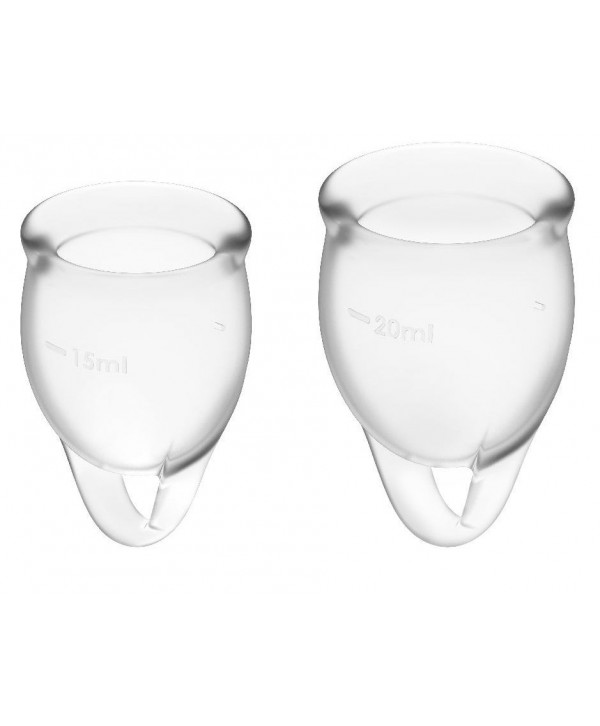 Набор прозрачных менструальных чаш Feel confident Menstrual Cup