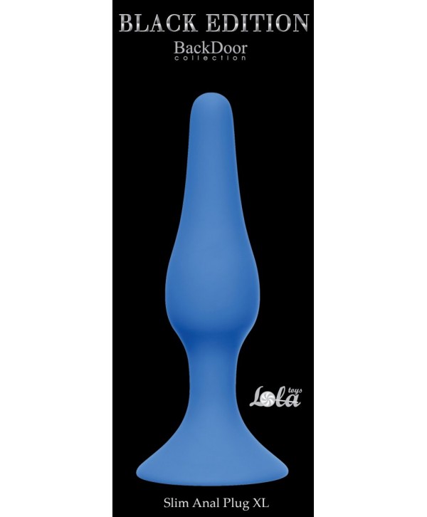 Синяя анальная пробка Slim Anal Plug XL - 15,5 см.