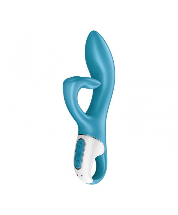 Бирюзовый вибратор-кролик Embrace Me - 21,2 см.