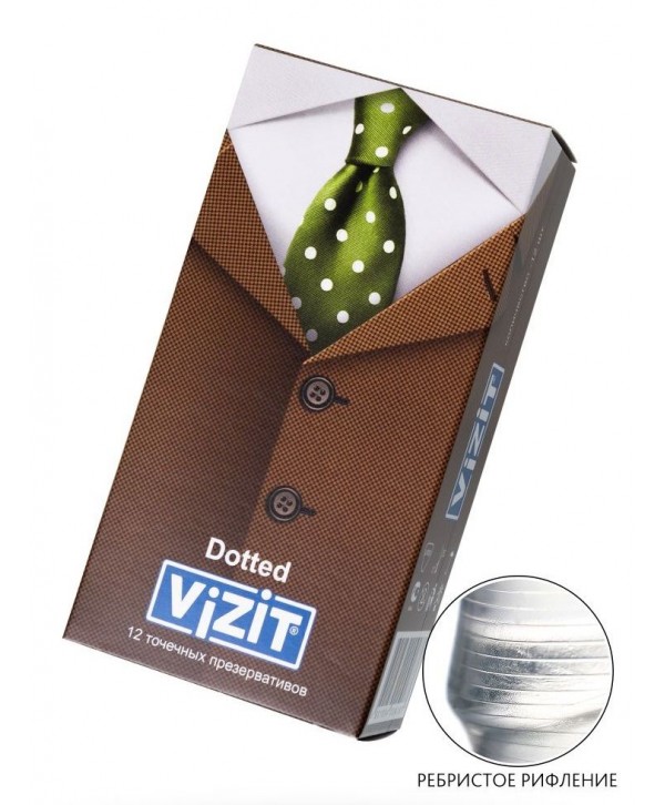 Презервативы с точечками VIZIT Dotted - 12 шт.