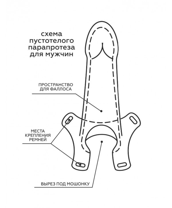 Пустотелый фаллопротез MEN STYLE - 17,5 см.