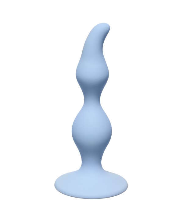 Голубая анальная пробка Curved Anal Plug Blue - 12,5 см.