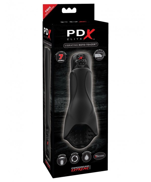 Черный вибромастурбатор-ротатор Vibrating Roto-Teazer 