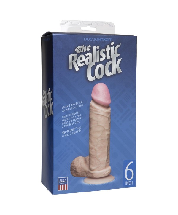 Фаллоимитатор на присоске The Realistic Cock 6” with Removable Vac-U-Lock Suction Cup - 17,3 см.