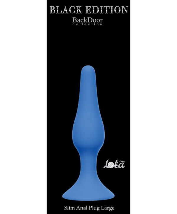 Синяя анальная пробка Slim Anal Plug Large - 12,5 см.