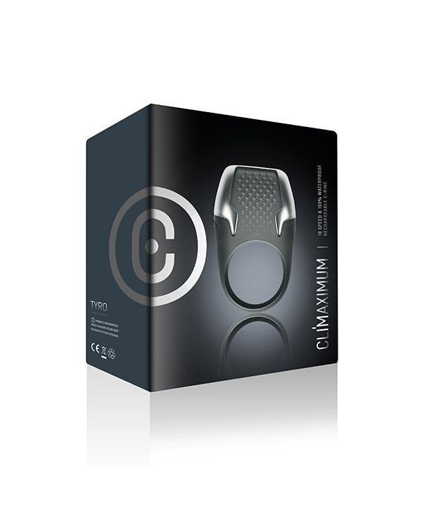 Серое эрекционное кольцо Climaximum Tyro