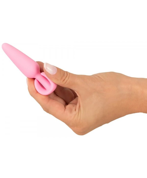 Розовая анальная втулка Mini Butt Plug - 8,4 см.